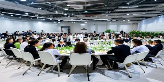 2026年白浆行业峰会现场，专家学者围坐圆桌讨论白浆绿色制造趋势，会场专业庄重